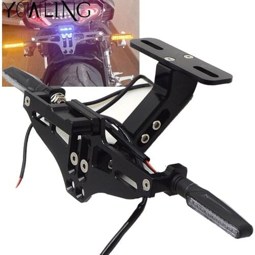 Motorcycle License Plate Bracket Licence Plate Holder Frame Number Plate For SUZUKI Honda KAWASAKI YAMAHA MT07 MT09 benelli trk