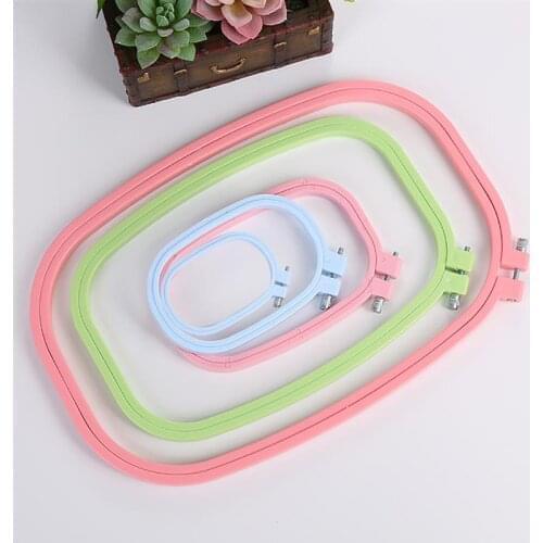 Plastic DIY Embroidery Hoops Square Shape Cross Stitch Hoops Frame Ring Household Craft Embroidery Set Sewing Accessories 5 Size
