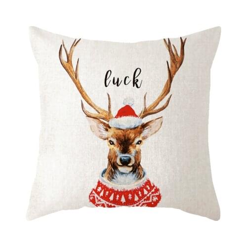 New Year Gift Decorative cushion cover/Ins Simple European Red Deer cotton pillowcase/Wholesale and retail sofa cushion cover
