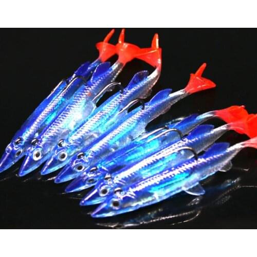 New Red Tail Soft Fishing Lures 8cm/6g Lead Fish Silicone Bait Wobblers Soft Lure Shad For Fishing Tackle Soft Bait Lure L97