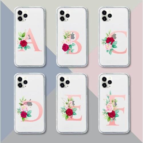 Original acronym flower pink Phone Case Transparent For iPhone 12 11 pro mini XS XR X max 5 6 s 7 8 plus Soft TPU Clear bags