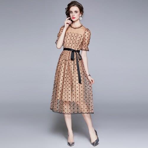 SKNG Summer Polka Dot Dresses