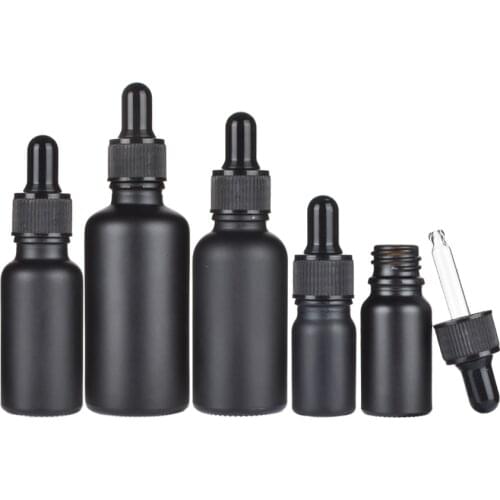 5ml-100ml Essential Oil Glass Dropper Bottle Cosmetic Essence Aromatherapy ContainerPackag with black plastic antitheft lid