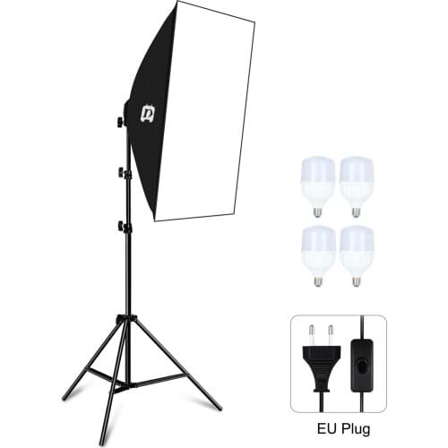 PULUZ 50x70cm Studio Softbox + 1.6m Tripod Mount + E27 30W 5700K White Light LED Light Bulb Photography Lighting Kit EU Plug