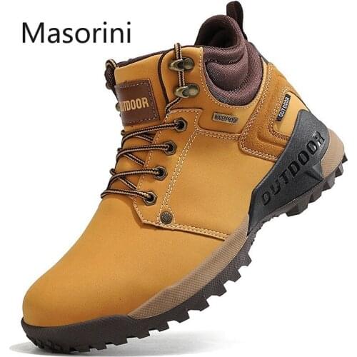Outdoor Men Boots Men Winter Shoes Ankle Boots Hombre For Leather 2021 Spring Autumn Work Shoes Men Footwear Plus Size 40-46