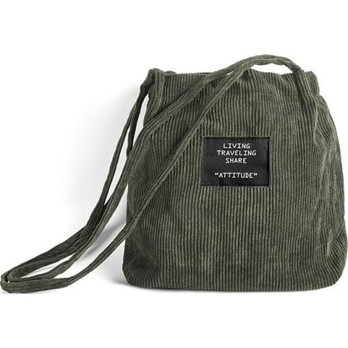 Women Corduroy Canvas Bag Female Pure Cotton Eco Cloth Crossbody Shoulder Bags Ladies Shopping Bag Pink Handbag Totes For Girls