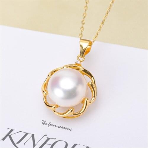 Factory Wholesale Real Solid S925 Sterling Silver Accessories DIY Jewelry Making Pearl Pendant For Women Charm Gift