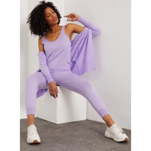 Women Purple Knitwear Suit Set 3 Pieces Triplet Dress Best Toppies– Made in Turkey