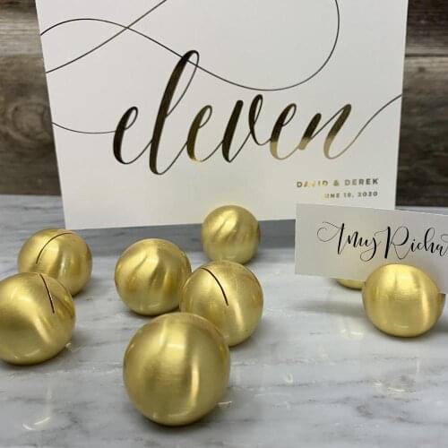 Gold Round Place Card Holders Metal Brushed Gold Wedding Table Number Holders Gold Table Decor Wedding Decor