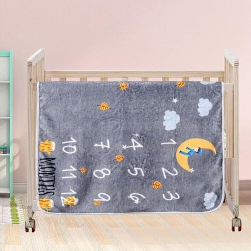 1 Set Baby Monthly Record Growth Milestone Blanket Newborn Photography Props Accessories Cartoon Bear Printing Props