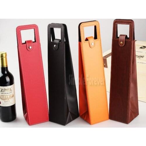 100pcs/lot Fast Shipping Wine Bags of Wine Packaging Gift Boxes Red Wine Only Leather Bag Customize