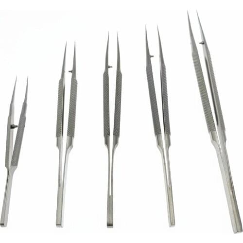 14/16cm Micro Forceps Stainless Steel Round Handle Ophthalmic Dental Instruments