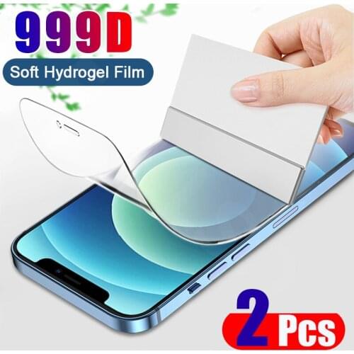 2Pcs Soft Full Cover Hydrogel Film For iPhone 12 11 Pro XS Max XR SE 2020 7 8 Plus X Screen Protector Film Smart Phone Not Glass