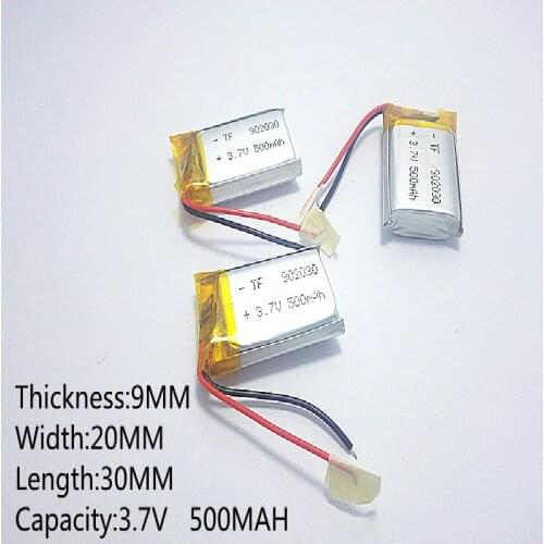 3.7V,500mAH,902030 Polymer lithium ion / Li-ion battery for TOY,POWER BANK,GPS,mp3,mp4,cell phone,speaker