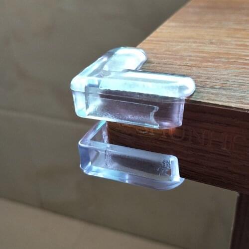 4pcs transparent L-type furniture angle thickened anti-collision angle PVC table and chair protection angle
