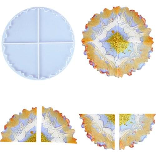 1 Pc Agate Coaster Epoxy Resin Mold Irregular Wavy Cup Mat Silicone Mould DIY Crafts Home Decortaions Casting Tool