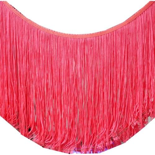YACKALASI 1 Yds Latin Fringe Tassel Shiny TuTu Dance Trimming Bright Fluro Fringe Lace Nylon Thick Heavy 18-20CM Long