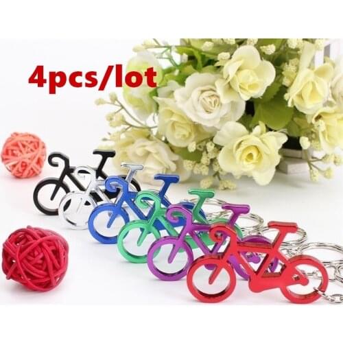 4pcs/lot Outdoor EDC Multi Bike Keychain Key Ring Bottle Wine Beer Opener Tool Muilti Colors Beer Opener Kitchen Accessories