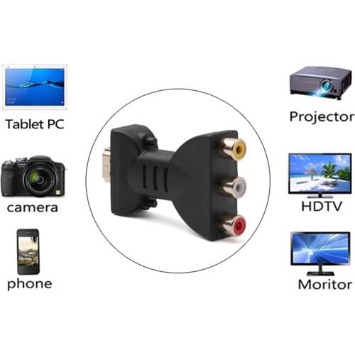 AV Digital Signal HDMI-compatible To 3 RCA Audio Adapter Component Splitter Connector HDMI-compatible To VGA Projector
