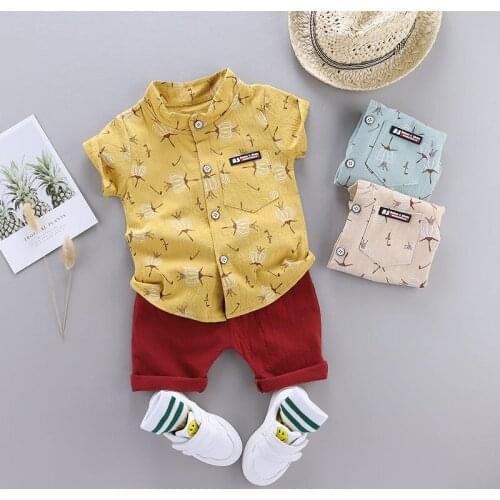 Children Summer Fashion Clothing Suit Baby Boys Girls short sleeve Shirt Short pants 2Pcs/sets Kid Infant Toddler Casual Clothes