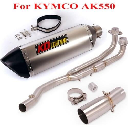 For kymco AK550 Slip on Motorcycle Exhaust System Connection Link Tube Headear Silencer Muffler Tips