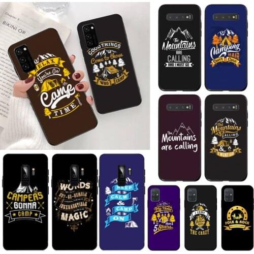 HPCHCJHM vintage camping my hotel Black Shell Phone Case Capa for Samsung S20 plus Ultra S6 S7 edge S8 S9 plus S10 5G lite 2020