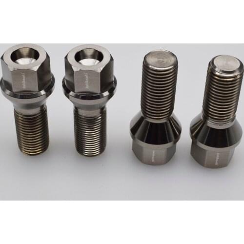 High performance silver color 60 degree cone seat Gr.5 titanium lug bolts M12*1.5*32mm