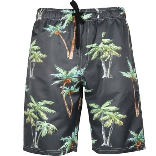 Coconut tree m 3xl 6xl quick dry plus size Beach Shorts Swimwear Men Swim Shorts Swimming Swimsuit zwembroek heren Sunga 084