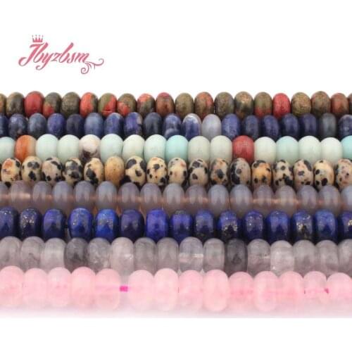 4x8mm Smooth Mutil Stone Rondelle Spacer Loose Beads for DIY Necklace Bracelet Jewelry Making Strand15"Free Shipping Wholesale