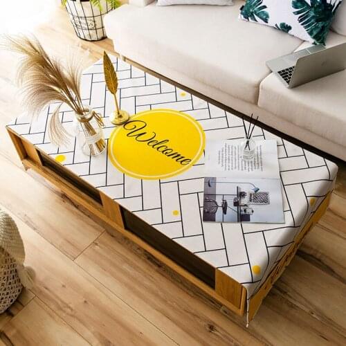 Fashion Home Nordic style cotton Rectangle tablecloth YELLOW warm plaid tablecloth Table flag Tea table cover
