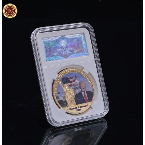 American Donald Trump Two Face Coin Replica Coin Art Collection Gift Commemorative Coin Promotional Gifts Metal Coin