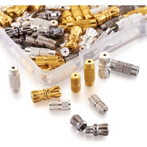 Pandahall 90Set Brass Screw Clasps Column Barrel Screw Twist Clasps For Necklace Bracelet Connectors Jewelry Making DIY Supplies