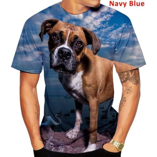 2021 New 3D Cute Animal Funny Pet Dog Mens and Womens T-shirt Dog Pattern T-shirt Size XS-5XL