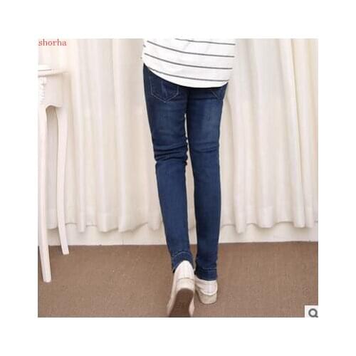 Plus Size 2XL Warm Thick Pregnancy Denim Pants Winter Fleece Maternity Jeans for Pregnant Women Plus Velvet Maternity Clothing