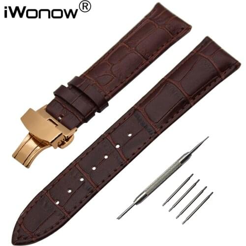 Genuine Leather Watchband for Timex Diesel Fossil Armani CK DW Watch Band Butterfly Clasp Strap 14/16/18/19/20/21/22/23/24/26mm