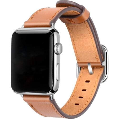 Genuine Leather straps for Apple Watch band se 38mm 40 Single Tour For iwatch 42mm 44mm bracelet Series 6 5 4 3 2 1