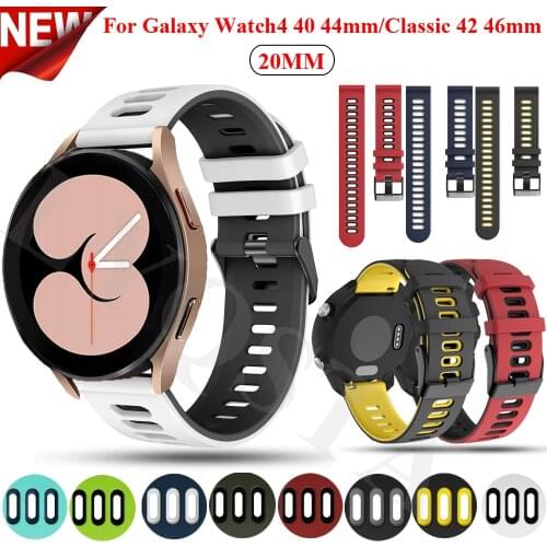 Silicone Sport Straps For Samsung Galaxy Watch 4 Classic 42 46mm Bracelet 20mm Watchbands Galaxy Watch4 40 44mm Bracelet Correa