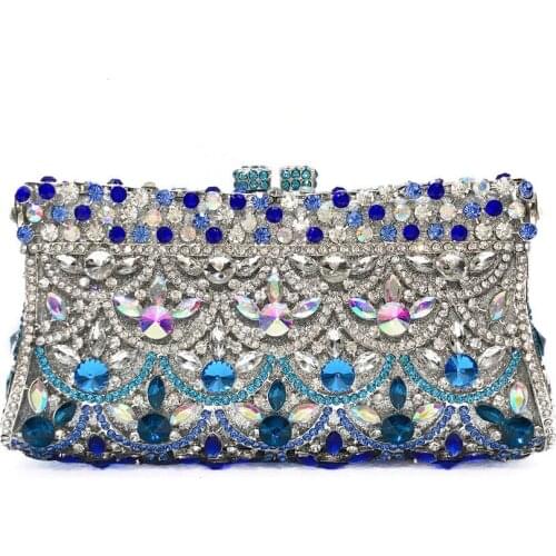 Bee In Fly Luxury Hand Inlaid Diamond Evening Bag Fish Scale Pattern AB Color Diamond Evening Bag