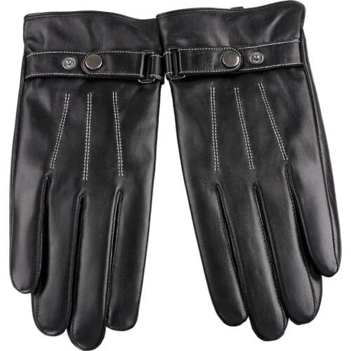 Luxury Mens Nappa Leather Dress Winter Driving Gloves with Thermal Cashmere Wool Lined
