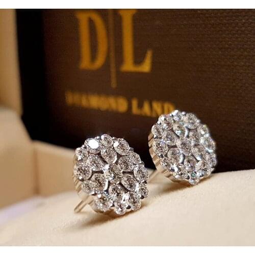 Luxury Silver Color Brilliant Cubic Zirconia Stud Earrings for Women Dainty Small Female Earring Fine Gifts Classic Jewelry
