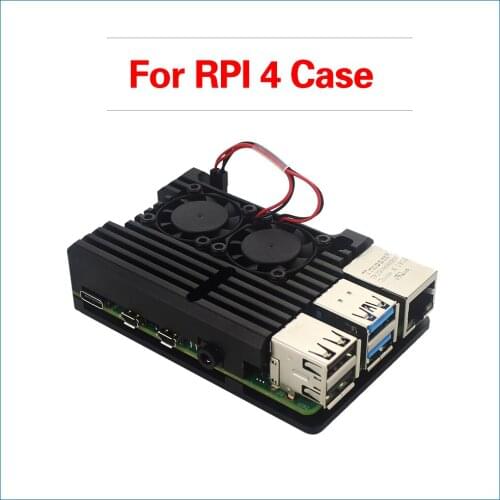 S ROBOT Raspberry Pi 4 Aluminum Case Dual Fan Heat Sink for Raspberry Pi 4 Model B RPI129