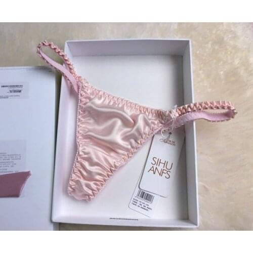 4 PACK 100% Pure Silk Womens Sexy Thong String Underwear Lingerie M-2XL MS010