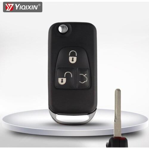 YIQIXIN For Benz Car Key Cover Case Fob 3 Button Flip Fold For Benz ML C CL S SL SEL B200 A160 W124 W202 W210 With HU39 Blade