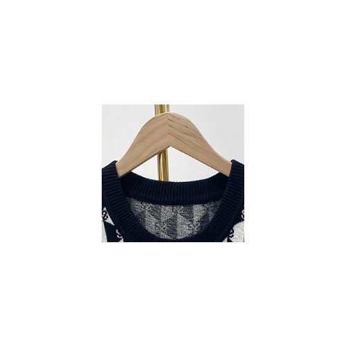 Women Geometric Pattern Knitted Vest Top Female Knitwear Spring Autumn O Neck Sleeveless Pullover Tops