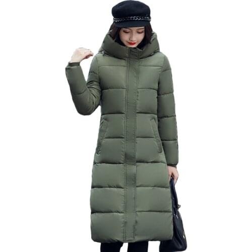 High Quality Warm Thicken Female Coat Winter Womens Hooded Cotton Padded Womens Winter Jackets Long Parka Parkas Solid 2021