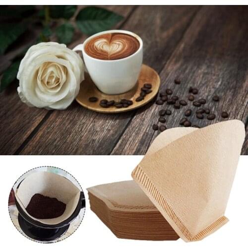 100 Pcs Wooden Original Hand Drip Paper Coffee Filter Espresso Coffee Filter Packs Tea Bag Strainer Green Tea Infuser Filter