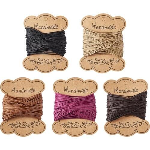 155 yard/set 1mm Mixed Color Waxed Cotton Thread Cords String Strap Necklace Rope Bead DIY Jewelry Making for Bracelet