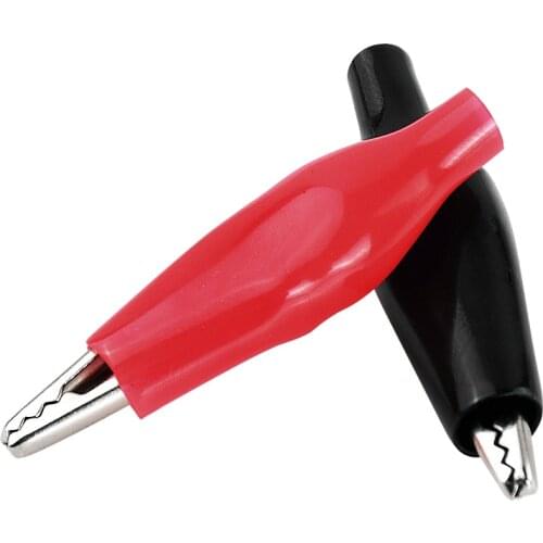 27MM 35MM 44MM 20pcs Metal Alligator Clip Crocodile Electrical Clamp Testing Probe Meter Black Red Plastic Boot High Quality