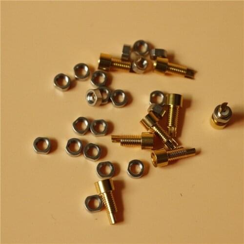 4 pcs Universal pin socket Female mmcx pin Built-in thread nut gold-plated copper (don't contain the shell)