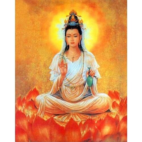 DIY Diamond Painting Cross Stitch kits 5D Full Diamond Embroidery Buddhism Guanyin Pattern Diamond Mosaic Needlework